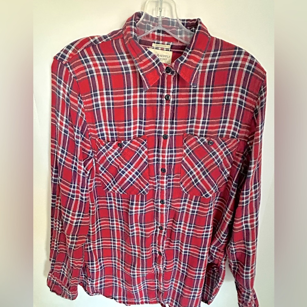 Ralph Lauren Denim & Supply Red Plaid Flannel Shirt Women’s Large
